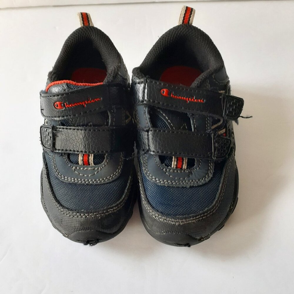 Champion Boys Shoes Sneakers Black Hook Loop Size 8.5